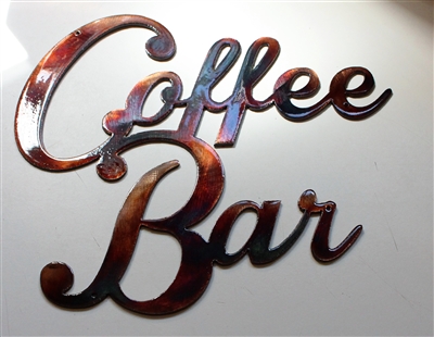 Coffee Bar Metal Wall Art Sign