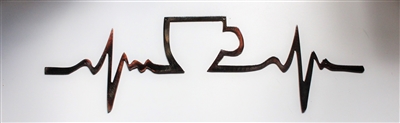 Coffee Heartbeat Metal Art