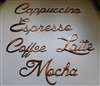 Coffee Words Set of 5 (Standard) Metal Word Art Decor