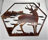 Deer Hexagon Metal Wall Art DÃ©cor