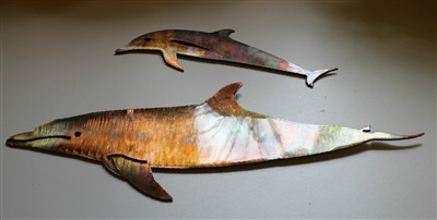 Dolphin Pair Copper/Bronze Wall Art