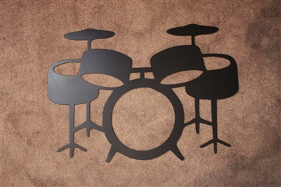 Drum Set Metal Art in Black