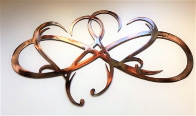 Dual Infinity Hearts Metal Wall Art