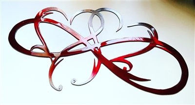 Dual Infinity Hearts Metal Wall Art