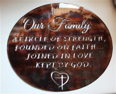 Our Family a Circle of Strength Metal Art Decor