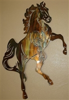 Fireball Rearing Horse Metal Wall Art Decor