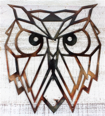 Geometric Owl Metal Art