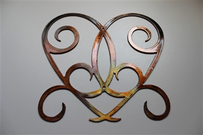 Ornamental Heart Scroll Metal Wall Decor