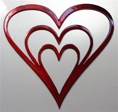 Heart Trio Metal Wall Art