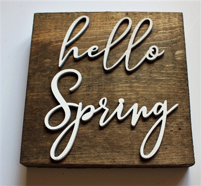 hello spring pallet wood sign