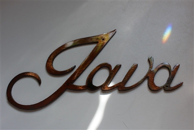 "Java" Metal Coffee Word Art Decor