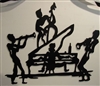 Jazz Piano Playing Quartet Metal Wall Art