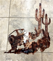 Four Wheeling Arizona Wall Metal Art - Copper - 31" x 26"
