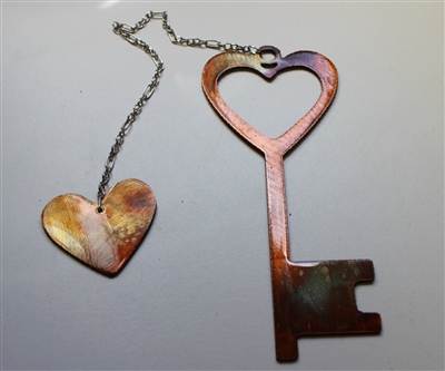 Key to my Heart w/ Chained Heart Metal Art Decor