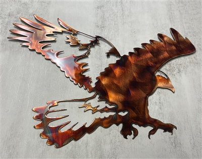 Landing Hawk Metal Wall Art