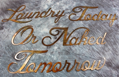 "Laundry Today or Naked Tomorrow" Metal Wall Art