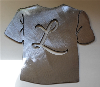 T-shirt w/ letter L, Laundry Room Metal Art Decor