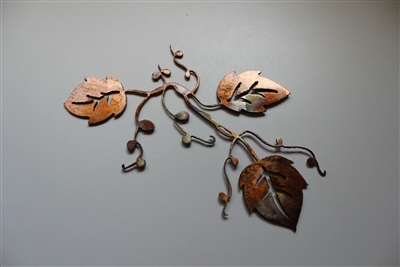 Decorative Leaf Branch Metal Art Decor