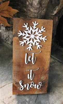 Let it Snow Pallet Wood Re purposed Sign