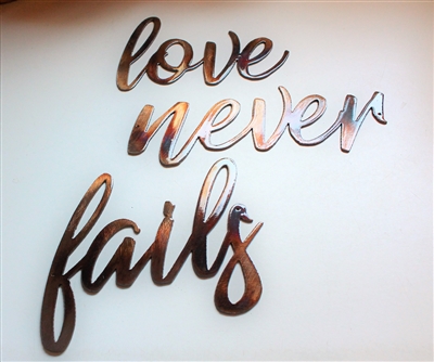 love never fails metal wall art accents