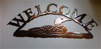 Loon Welcome Sign Metal Wall Decor