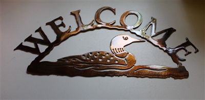 Loon Welcome Sign Metal Wall Decor