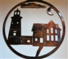 Circular Lighthouse Scene Metal Wall Art 12"