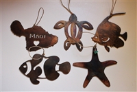 Maui Metal Art Ornaments Set of 5