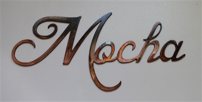 "Mocha" Metal Coffee Word Art Decor