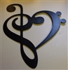 Musical Heart Note Metal Wall Art Accent