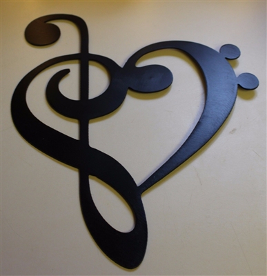 Musical Heart Note Metal Wall Art Accent