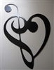 Music Heart Note Metal Wall Decor MINI