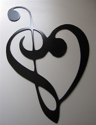 Music Heart Note Metal Wall Decor MINI