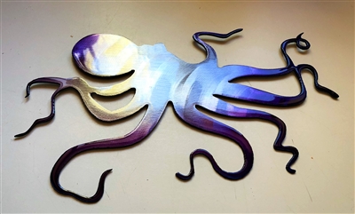 Ocean Octopus Metal Art Purple Tinged
