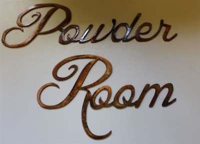 "Powder Room" Metal Wall Art Decor