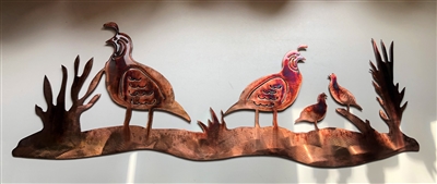 Quail Scene Metal Wall Art