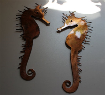 Seahorse Pair Metal Wall Art