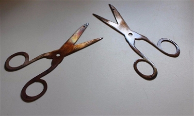 Small Scissors (2) Metal Wall Art Decor Copper/Bronze Plated