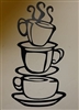 Stacked Coffee Cups Metal Wall Art Decor