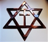 Star of David with Cross Metal Wall Art