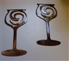 Swirled Wine Glass Pair Metal Wall Art