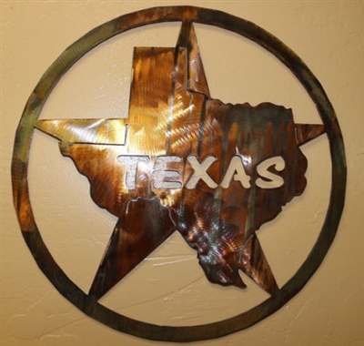 Texas Star Metal Wall Art Decor