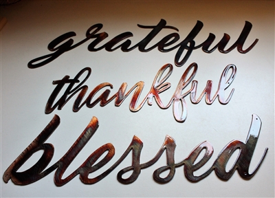 thankful grateful blessed metal wall art decor