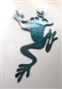 Teal Tinged Tree Frog Metal Art Accent