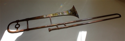 Trombone Copper/Bronze plated Metal Wall Art