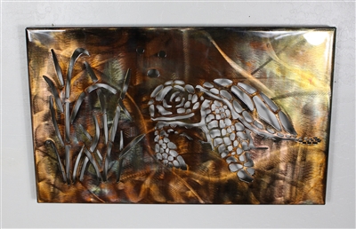 Metal Wall Art Canvas Swimming Turtle Metal Art