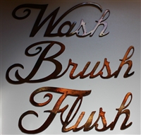 "Wash, Brush, Flush" Metal Wall Art Decor