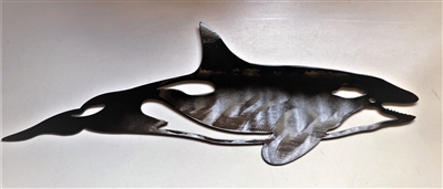 Killer Whale Orca Metal Art Black Tinged