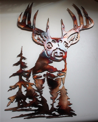 Whitetail Deer Metal Wall Art Decor