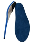 Custom Made Orthotics, with 1/8" cushioned medical blue and 1/16" blue covered poron top cover